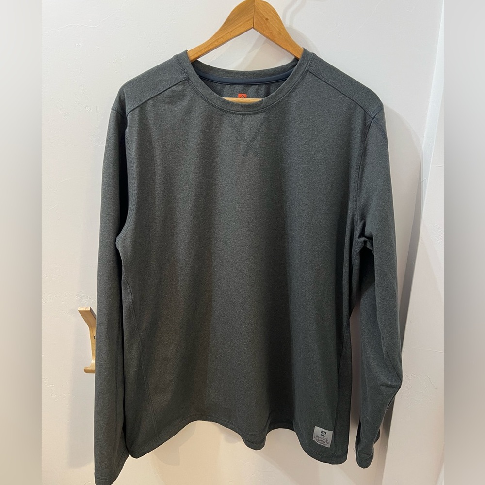 Men’s Rugged Elements Durable Utility Grey Fleece Long Sleeve Shirt